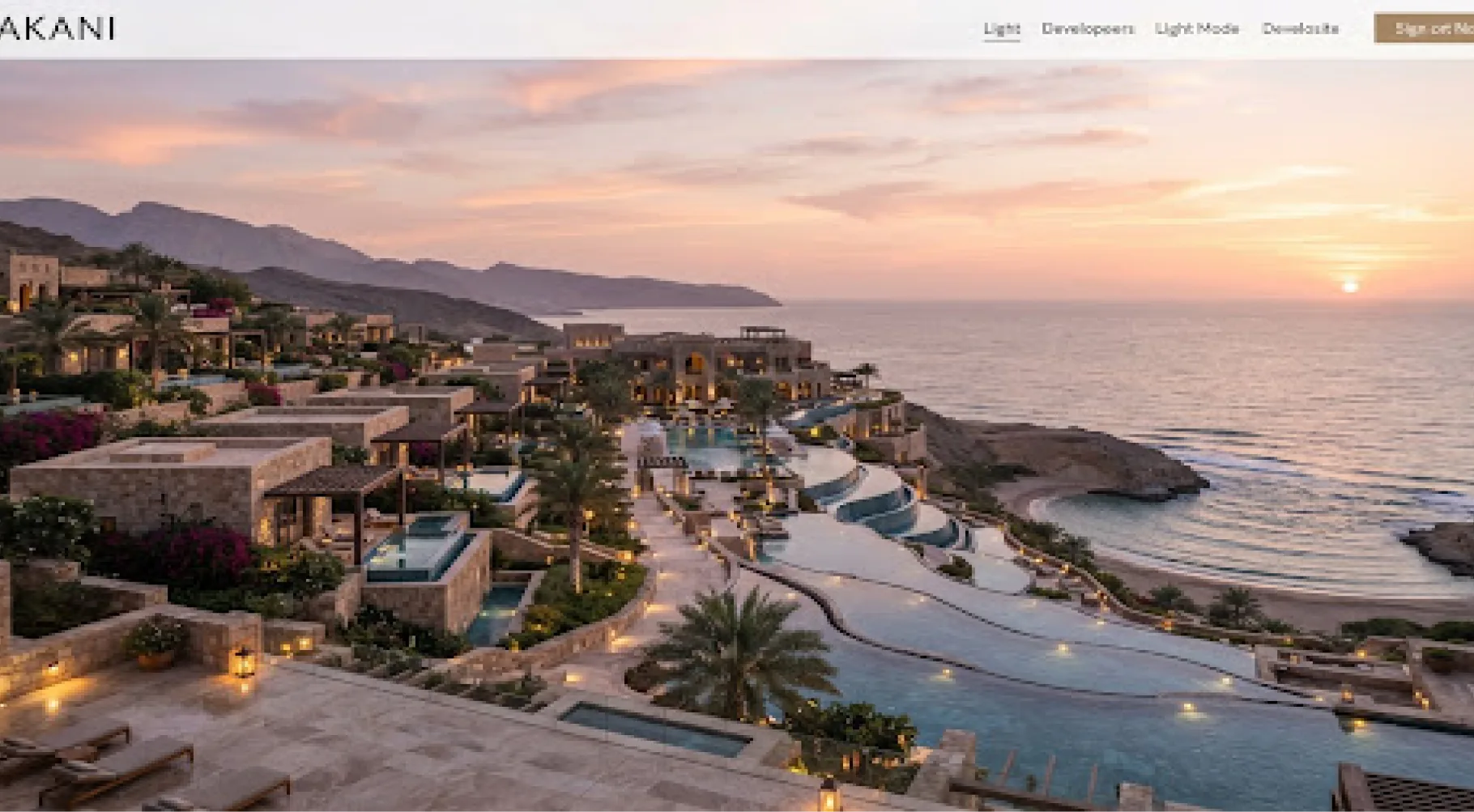 الواجهة الشاطئية الرئيسية لمنتجع خليج الجصة